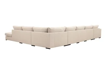 Grande Stor 7-seters U-Sofa med Divan Venstre - Beige Stoff - Møbler - Sofaer - Modulsofaer - Komplett modulsofa