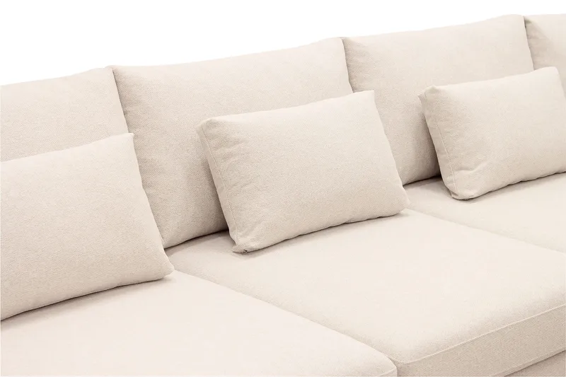 Grande Stor 7-seters U-Sofa med Divan Venstre - Beige Stoff - Møbler - Sofaer - Modulsofaer - Komplett modulsofa