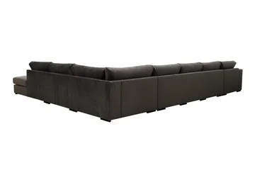 Grande Stor 7-seters U-Sofa med Divan Venstre - Mørkegrå Fløyel - Møbler - Sofaer - Modulsofaer - Komplett modulsofa