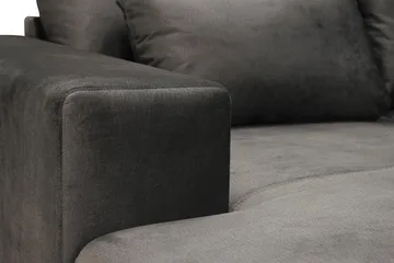 Grande Stor 7-seters U-Sofa med Divan Venstre - Mørkegrå Fløyel - Møbler - Sofaer - Fløyelssofaer