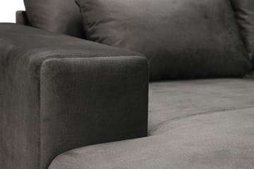 Grande Stor 7-seters U-Sofa med Divan Venstre - Mørkegrå Fløyel - Møbler - Sofaer - Fløyelssofaer