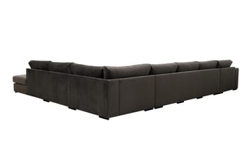 Grande Stor 7-seters U-Sofa med Divan Venstre - Mørkegrå Fløyel - Møbler - Sofaer - Fløyelssofaer