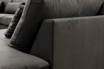 Grande Stor 7-seters U-Sofa med Divan Venstre - Mørkegrå Fløyel - Møbler - Sofaer - Fløyelssofaer