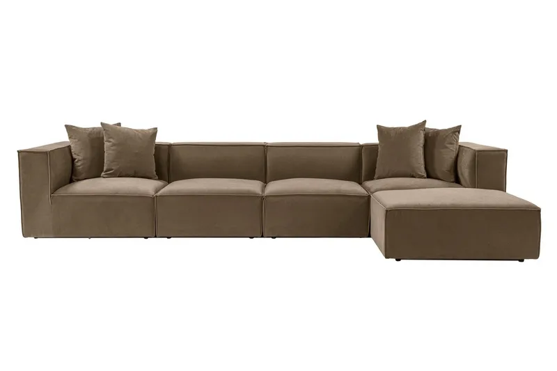 Gregor Sofa med Sjeselong 4-seter, Brun