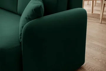 Hadson 3-seter Sofa med Sjeselong - Grønn - Møbler - Sofaer - Fløyelssofaer