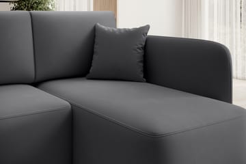 Hadson 3-seter Sofa med Sjeselong - Mørk grå - Møbler - Sofaer - Fløyelssofaer