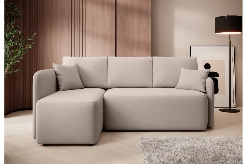 Hadson 3-seters Sofa med Divan - Beige - Møbler - Sofaer - Fløyelssofaer