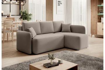 Hadson 3-seters Sofa med Divan - Beige - Møbler - Sofaer - Fløyelssofaer