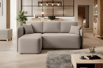 Hadson 3-seters Sofa med Divan - Beige - Møbler - Sofaer - Fløyelssofaer