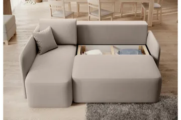 Hadson 3-seters Sofa med Divan - Beige - Møbler - Sofaer - Fløyelssofaer