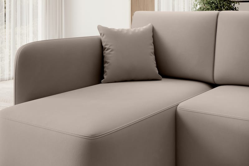 Hadson 3-seters Sofa med Divan - Beige - Møbler - Sofaer - Fløyelssofaer