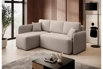 Hadson 3-seters Sofa med Divan - Beige - Møbler - Sofaer - Fløyelssofaer