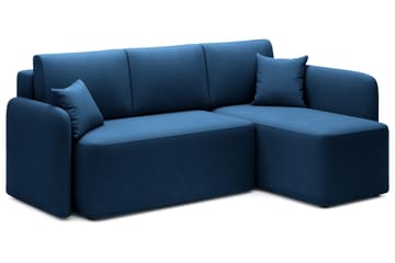 Hadson 3-seters Sofa med Divan - Blå - Møbler - Sofaer - Fløyelssofaer