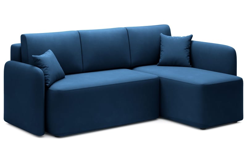 Hadson 3-seters Sofa med Divan - Blå - Møbler - Sofaer - Fløyelssofaer