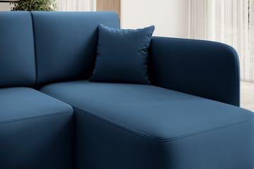 Hadson 3-seters Sofa med Divan - Blå - Møbler - Sofaer - Fløyelssofaer