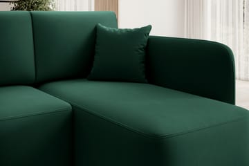 Hadson 3-seters Sofa med Divan - Grønn - Møbler - Sofaer - Fløyelssofaer