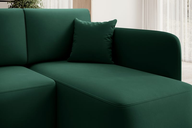 Hadson 3-seters Sofa med Divan - Grønn - Møbler - Sofaer - Fløyelssofaer