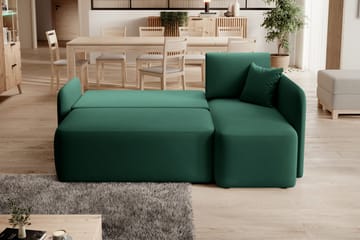 Hadson 3-seters Sofa med Divan - Grønn - Møbler - Sofaer - Fløyelssofaer