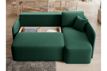 Hadson 3-seters Sofa med Divan - Grønn - Møbler - Sofaer - Fløyelssofaer