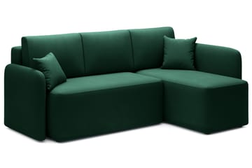 Hadson 3-seters Sofa med Divan - Grønn - Møbler - Sofaer - Fløyelssofaer