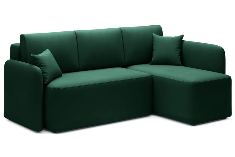 Hadson 3-seters Sofa med Divan - Grønn - Møbler - Sofaer - Fløyelssofaer