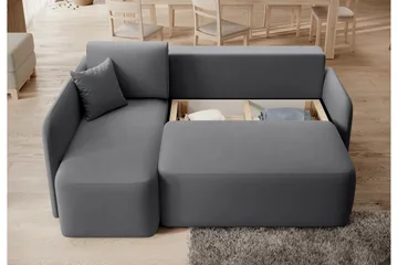 Hadson 3-seters Sofa med Divan - Mørk grå - Møbler - Sofaer - Fløyelssofaer