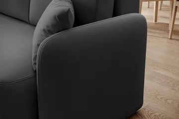 Hadson 3-seters Sofa med Divan - Mørk grå - Møbler - Sofaer - Fløyelssofaer