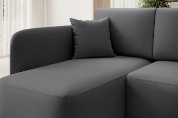 Hadson 3-seters Sofa med Divan - Mørk grå - Møbler - Sofaer - Fløyelssofaer