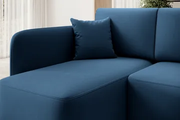 Hadson 3-seters Sofa med Sjeselong - Blå - Møbler - Sofaer - Fløyelssofaer