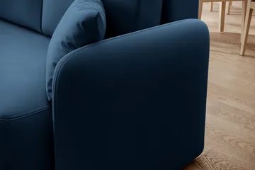 Hadson 3-seters Sofa med Sjeselong - Blå - Møbler - Sofaer - Fløyelssofaer