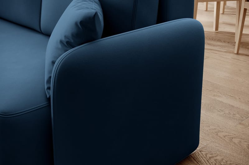 Hadson 3-seters Sofa med Sjeselong - Blå - Møbler - Sofaer - Fløyelssofaer