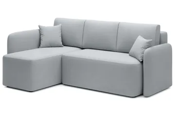 Hadson 3-seters Sofa med Sjeselong - Grå - Møbler - Sofaer - Fløyelssofaer