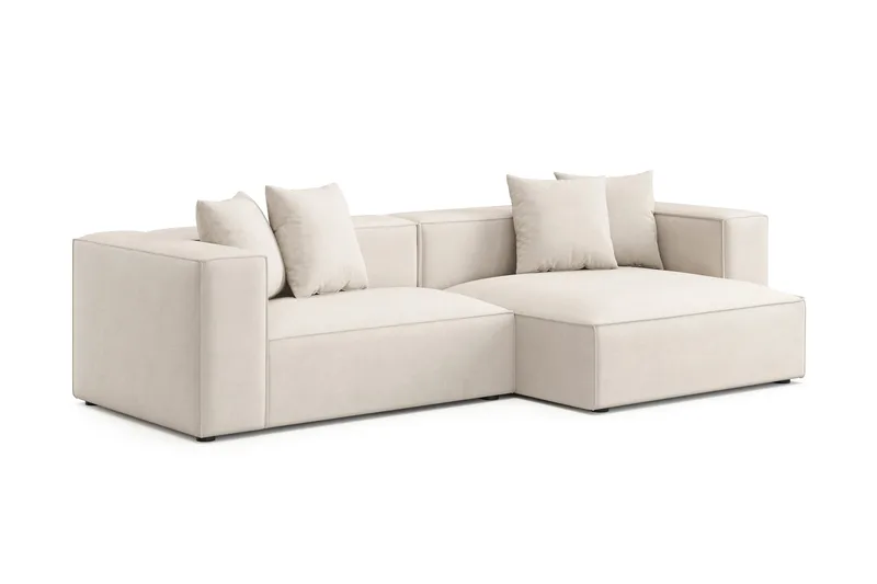 Havana lav 3-seters sofa med vendbar sjeselong - Beige - Møbler - Sofaer - Sofaer med sjeselong - 3 seters sofa med divan
