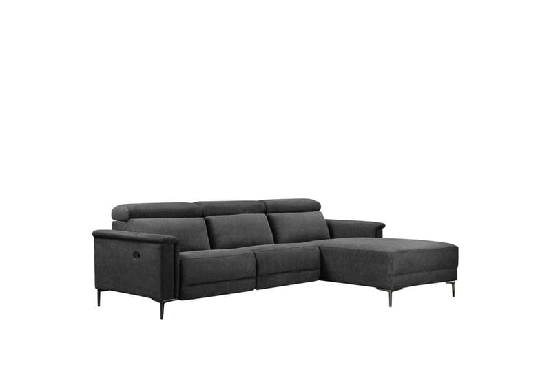 Hjørnesofa 3-seter Lund Antrasitt, Belfast-stoff, Høyre Manuell Recliner, Antrasitt, Belfast-stoff, Høyre Manuell Recliner