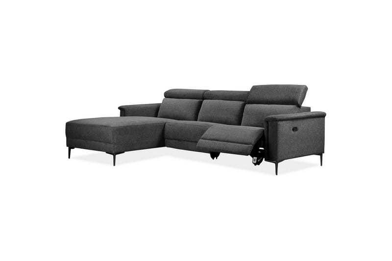 Hjørnesofa 3-seter Lund Antrasitt, Belfast-stoff, Venstre Manuell Recliner - Antrasitt, Belfast-stoff, Venstre Manuell Recliner - Møbler - Sofaer - Reclinersofaer