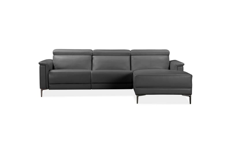 Hjørnesofa 3-seter Lund Grå, Lær/PU, Høyre Elektrisk Recliner - Grå, Lær/PU, Høyre Elektrisk Recliner - Møbler - Sofaer - Reclinersofaer