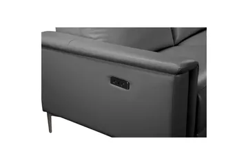 Hjørnesofa 3-seter Lund Grå, Lær/PU, Høyre Elektrisk Recliner - Grå, Lær/PU, Høyre Elektrisk Recliner - Møbler - Sofaer - Reclinersofaer