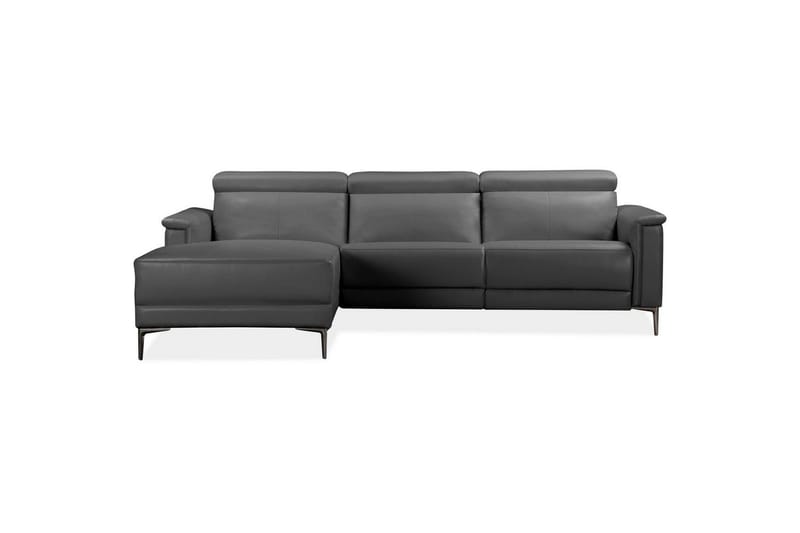 Hjørnesofa 3-seter Lund Grå, Lær/PU, Venstre Elektrisk Recliner - Grå, Lær/PU, Venstre Elektrisk Recliner - Møbler - Sofaer - Reclinersofaer
