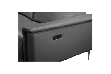 Hjørnesofa 3-seter Lund Grå, Lær/PU, Venstre Elektrisk Recliner - Grå, Lær/PU, Venstre Elektrisk Recliner - Møbler - Sofaer - Reclinersofaer