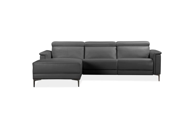 Hjørnesofa 3-seter Lund Grå, Lær/PU, Venstre Manuell Recliner - Grå, Lær/PU, Venstre Manuell Recliner - Møbler - Sofaer - Reclinersofaer