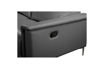 Hjørnesofa 3-seter Lund Grå, Lær/PU, Venstre Manuell Recliner - Grå, Lær/PU, Venstre Manuell Recliner - Møbler - Sofaer - Reclinersofaer