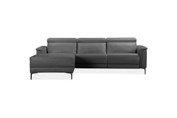 Hjørnesofa 3-seter Lund Grå, PU, Venstre Manuell Recliner - Grå, PU, Venstre Manuell Recliner - Møbler - Sofaer - Reclinersofaer