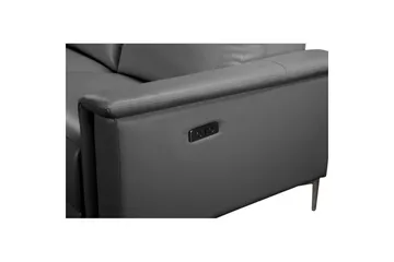 Hjørnesofa 3-seter Lund Grå, PU, Venstre Elektrisk Recliner - Grå, PU, Venstre Elektrisk Recliner - Møbler - Sofaer - Reclinersofaer