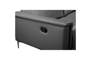 Hjørnesofa 3-seter Lund Grå, PU, Høyre Manuell Recliner - Grå, PU, Høyre Manuell Recliner - Møbler - Sofaer - Reclinersofaer