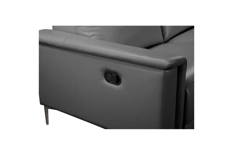 Hjørnesofa 3-seter Lund Grå, PU, Høyre Manuell Recliner - Grå, PU, Høyre Manuell Recliner - Møbler - Sofaer - Reclinersofaer