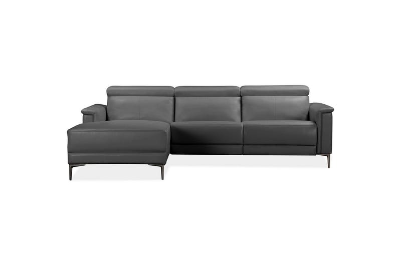 Hjørnesofa 3-seter Lund Grå, PU, Venstre Elektrisk Recliner - Grå, PU, Venstre Elektrisk Recliner - Møbler - Sofaer - Reclinersofaer