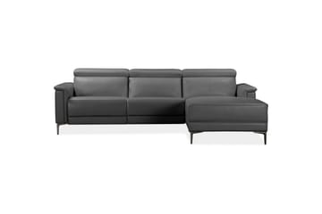 Hjørnesofa 3-seter Lund Grå, PU, Høyre Manuell Recliner - Grå, PU, Høyre Manuell Recliner - Møbler - Sofaer - Reclinersofaer