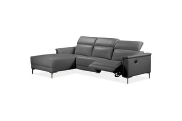 Hjørnesofa 3-seter Lund Grå, PU, Venstre Manuell Recliner - Grå, PU, Venstre Manuell Recliner - Møbler - Sofaer - Reclinersofaer