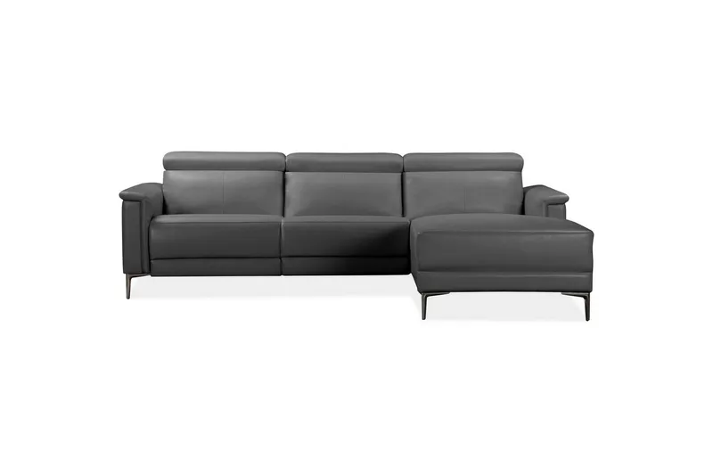 Hjørnesofa 3-seter Lund Grå, PU, Høyre Manuell Recliner - Grå, PU, Høyre Manuell Recliner - Møbler - Sofaer - Reclinersofaer