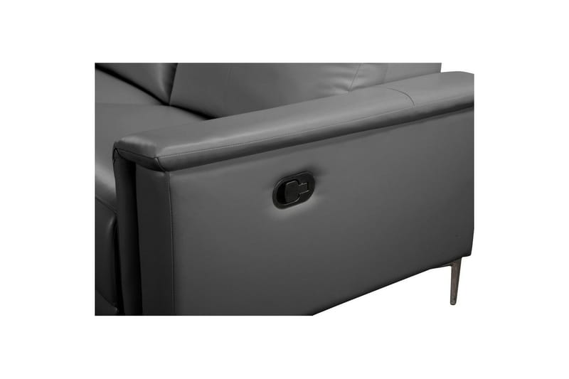 Hjørnesofa 3-seter Lund Grå, PU, Venstre Manuell Recliner - Grå, PU, Venstre Manuell Recliner - Møbler - Sofaer - Reclinersofaer